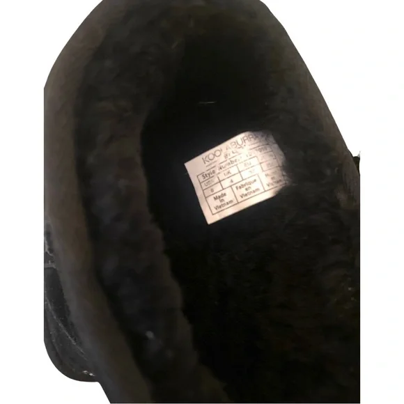 Koolaburra Ugg Women’s Boots 6 Ankle Black Suede Faux Fur Shearling Booties - Picture 5 of 6